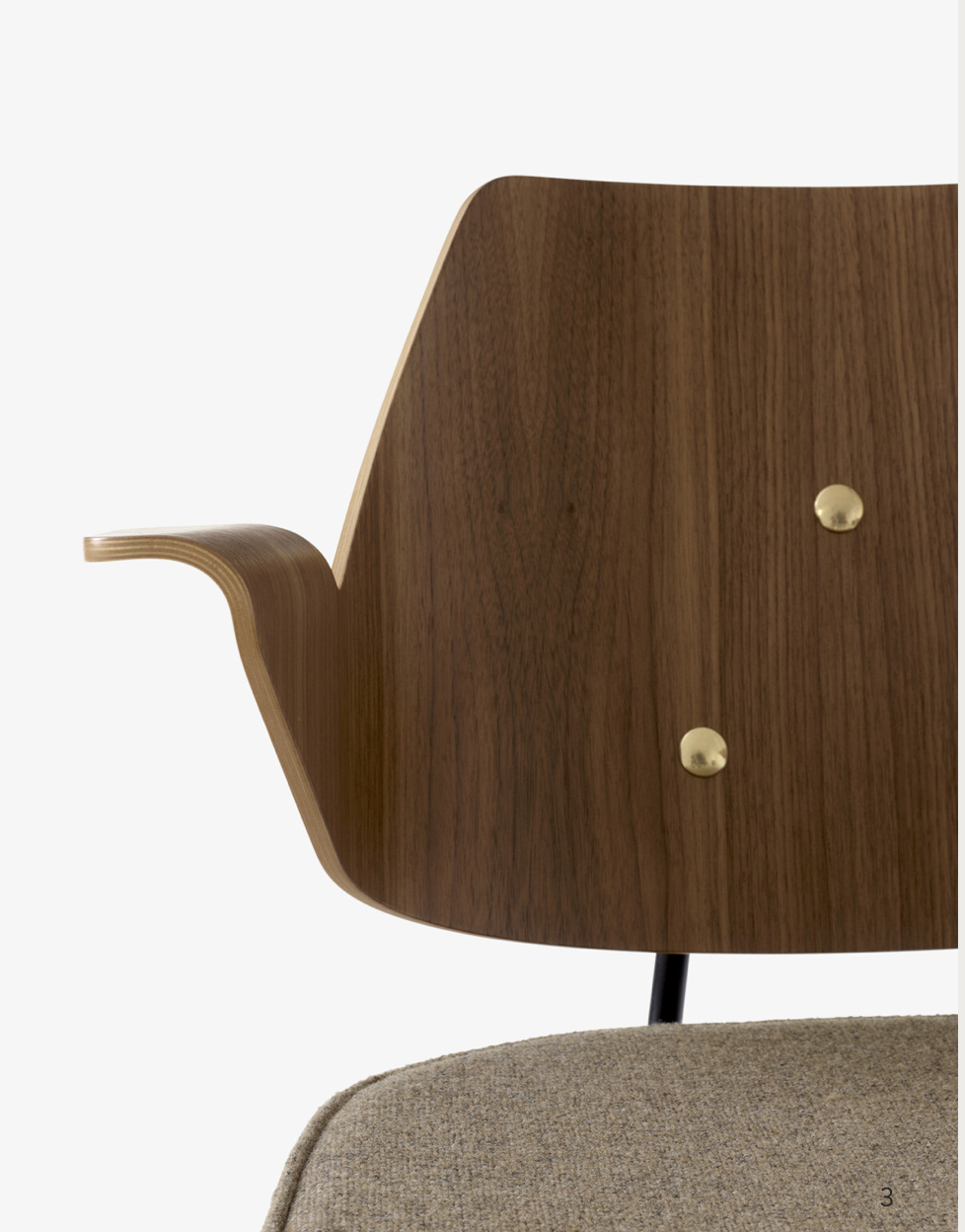 RFH Armchair RD7.  Walnut and beech veneer & Hallingdal 227