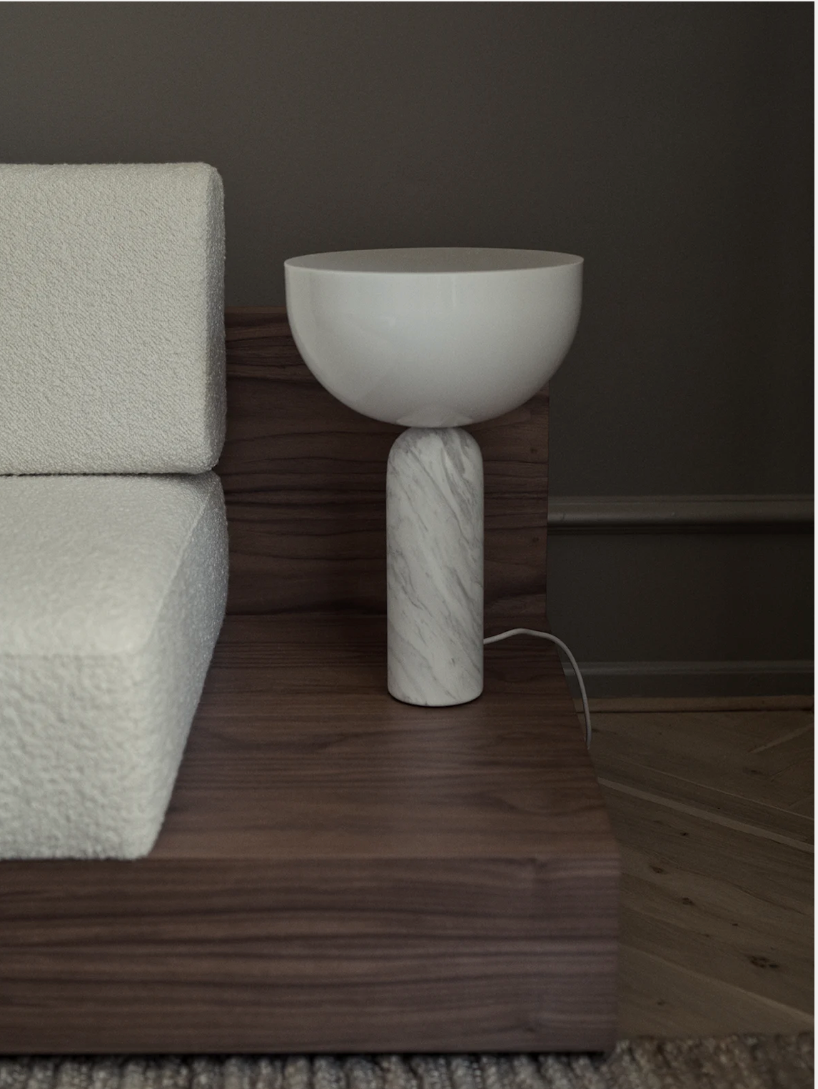 Kizu Table Lamp Large White Marble