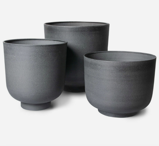 metal planter set of 3 charcoal