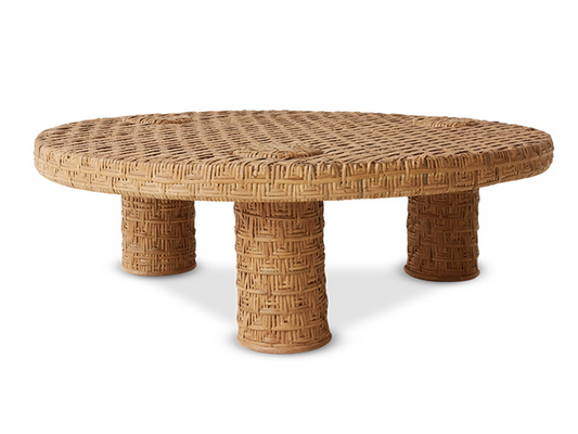 Rattan woven coffee table