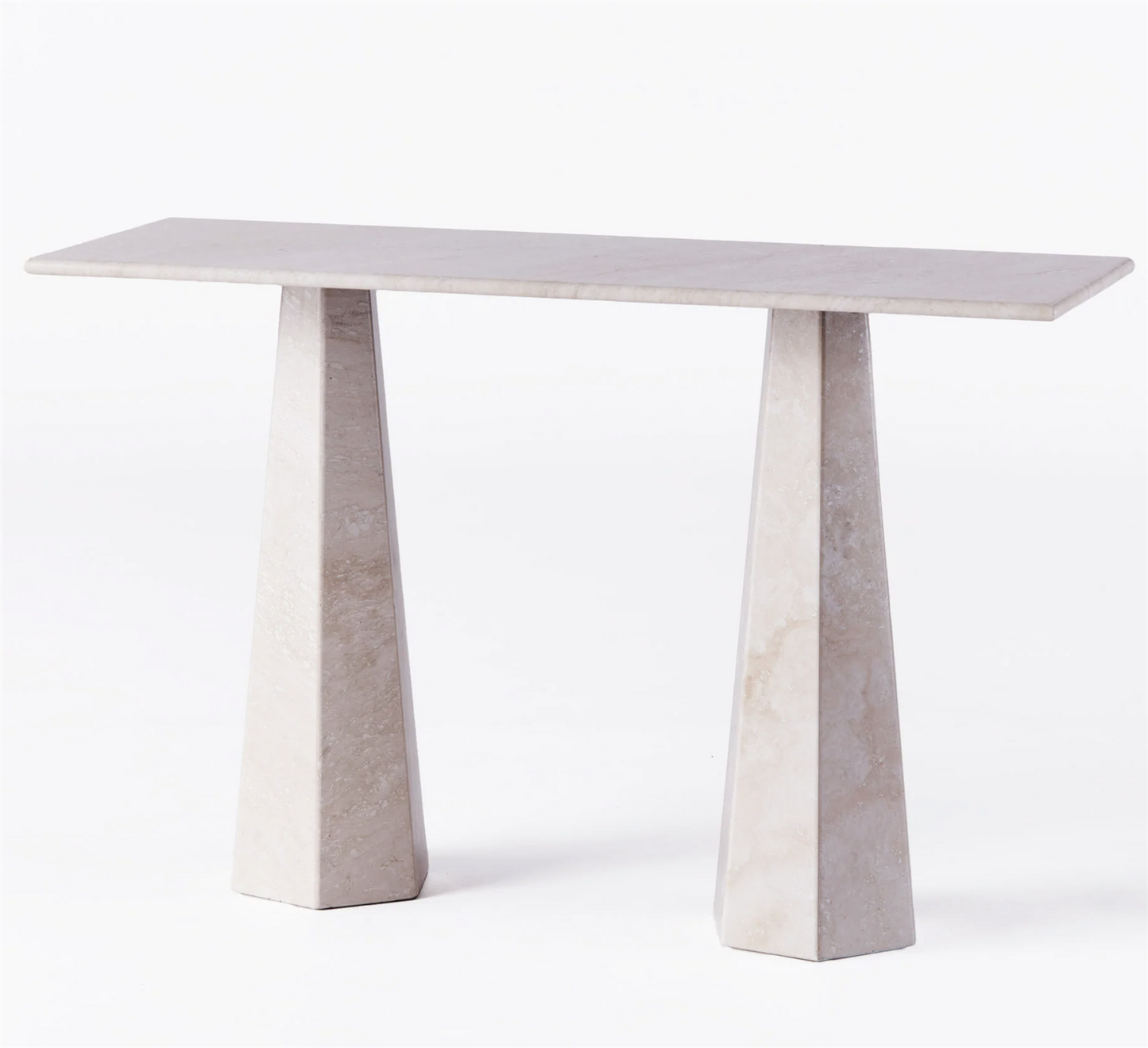 HEXAGON CONSOLE TABLE TRAVERTINO BIANCO AV EDIN & LINA KJELLVERTZ