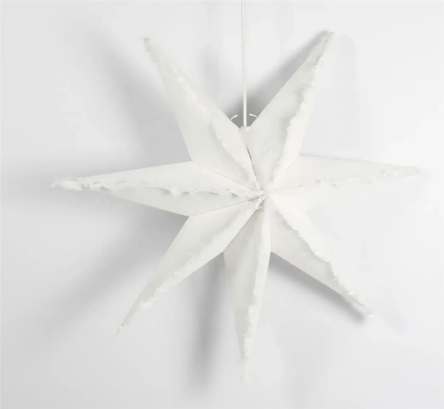 julestjerne 68cm hvit lin