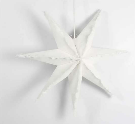 julestjerne 68cm hvit lin