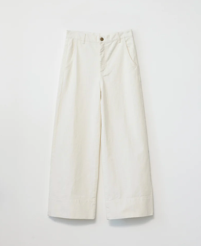 Hemp/cotton wide leg jeans ecru size 0