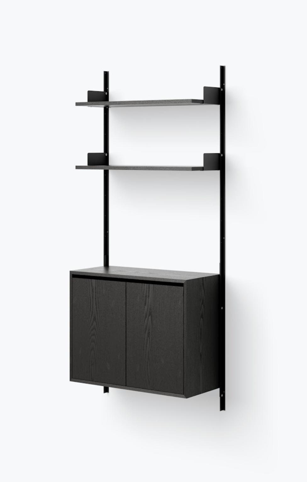 Wall Shelf 1900 Cabinet Tall w. Doors black ash/black