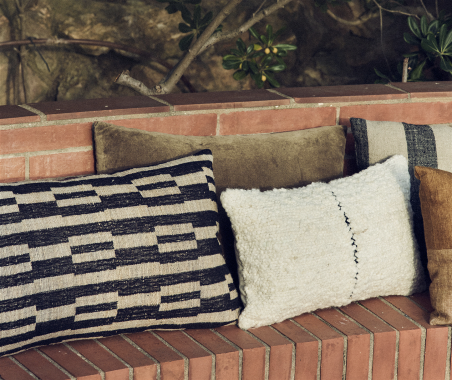 Natural monochrome cushion 70-40 cm