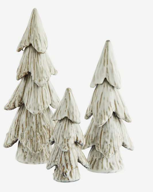 STONEWARE CHRISTMAS TREES. h 26 cm - b 11 cm