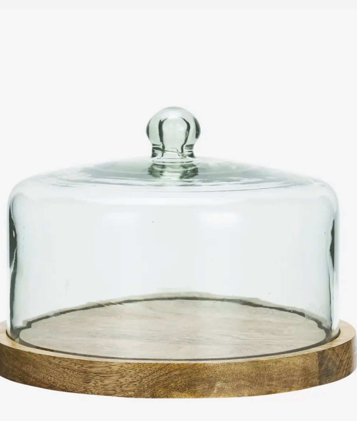 Glass cover w/ wood D 27x20 cm
