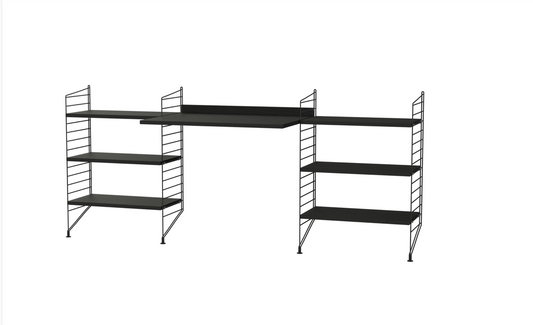 Workspace D Black/Black stained ash  200 cm