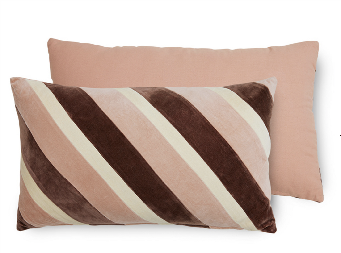Velvet striped cushion Rose 35x60