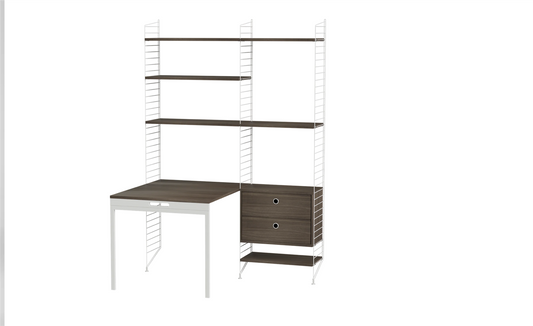 Workspace E White/Walnut 140 CM
