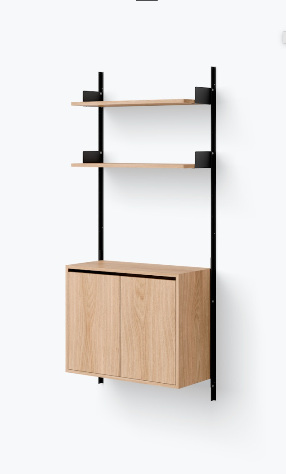 Wall Shelf 1900 Cabinet Tall w. Doors black/oak