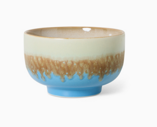 70s ceramics noodle bowl azure
