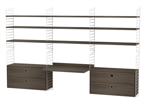 Workspace F White/Walnut 240 cm