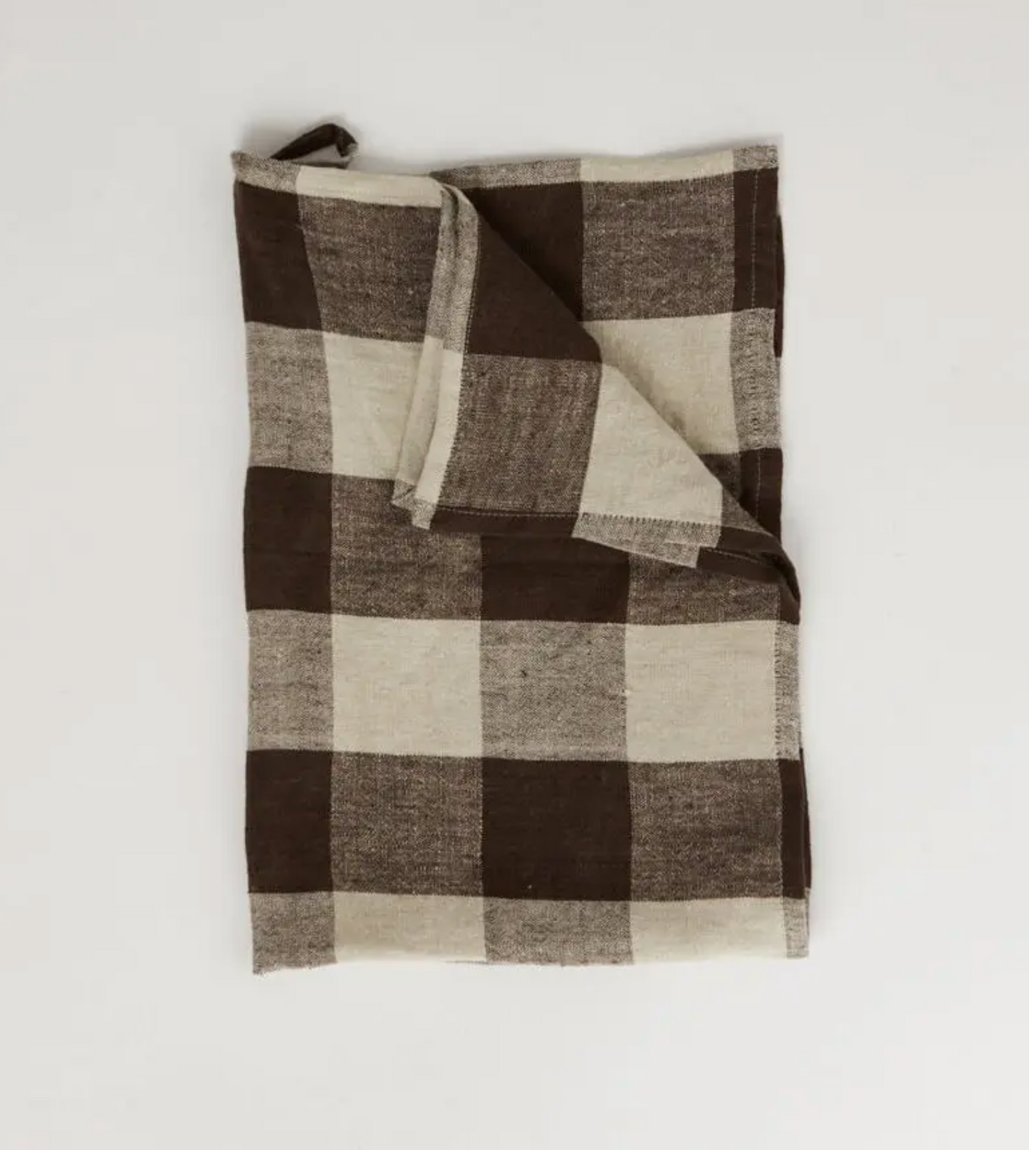 kjøkkenhåndkle brun rutete 50x70