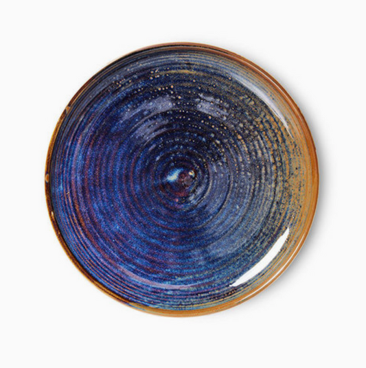 Chefs ceramics side plate rustic blue
