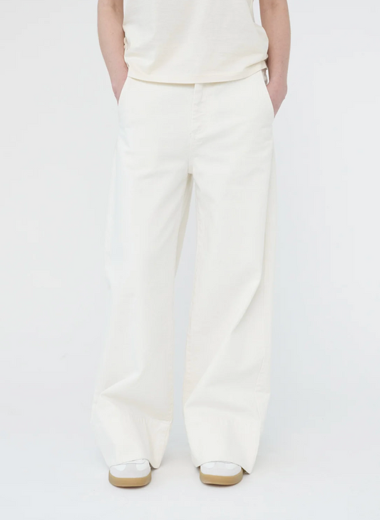 Hemp/cotton wide leg jeans ecru size 1