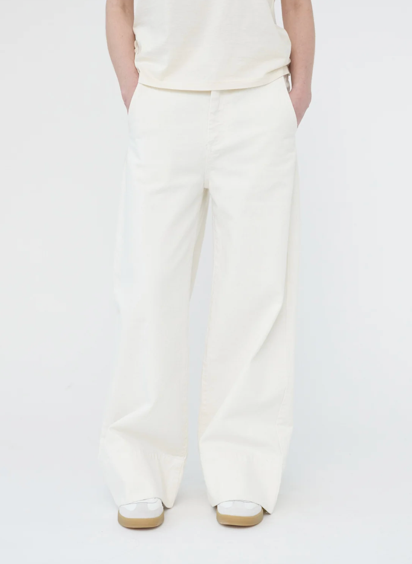 Hemp/cotton wide leg jeans ecru size 2