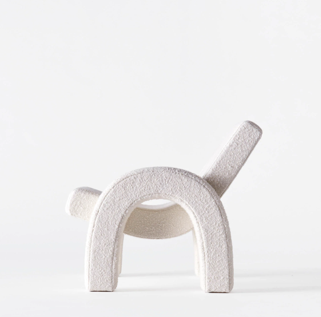 Arco lounge chair boucle white