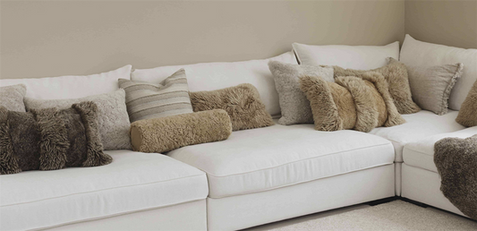 Sheila lammeskinnpute natural creme 40x60cm