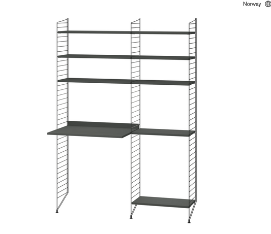 Workspace  Black/Dark grey 140 cm
