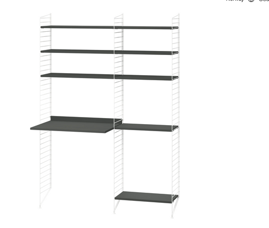 Workspace  white/Dark grey 140 cm