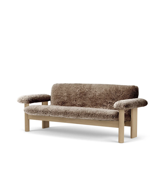 BRASILIA SOFA, SHEEPSKIN  SHARAH/ NATURAL OAK