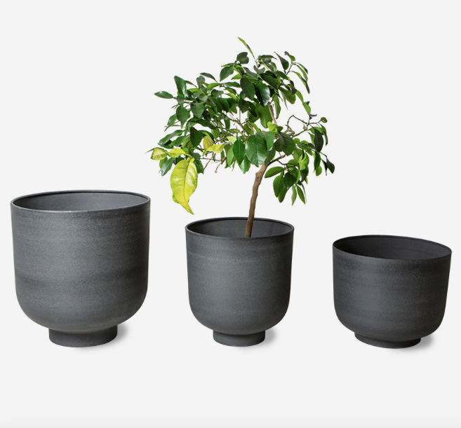 metal planter set of 3 charcoal