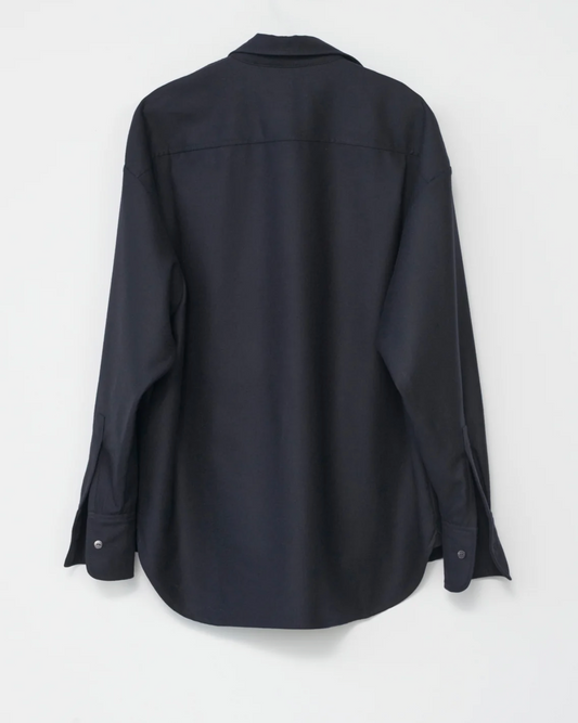 Fine wool oversized shirt navy size 2