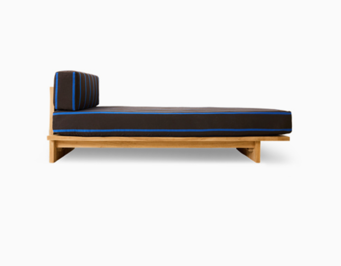 Outdoor Daybed Teak Burnt Sky
