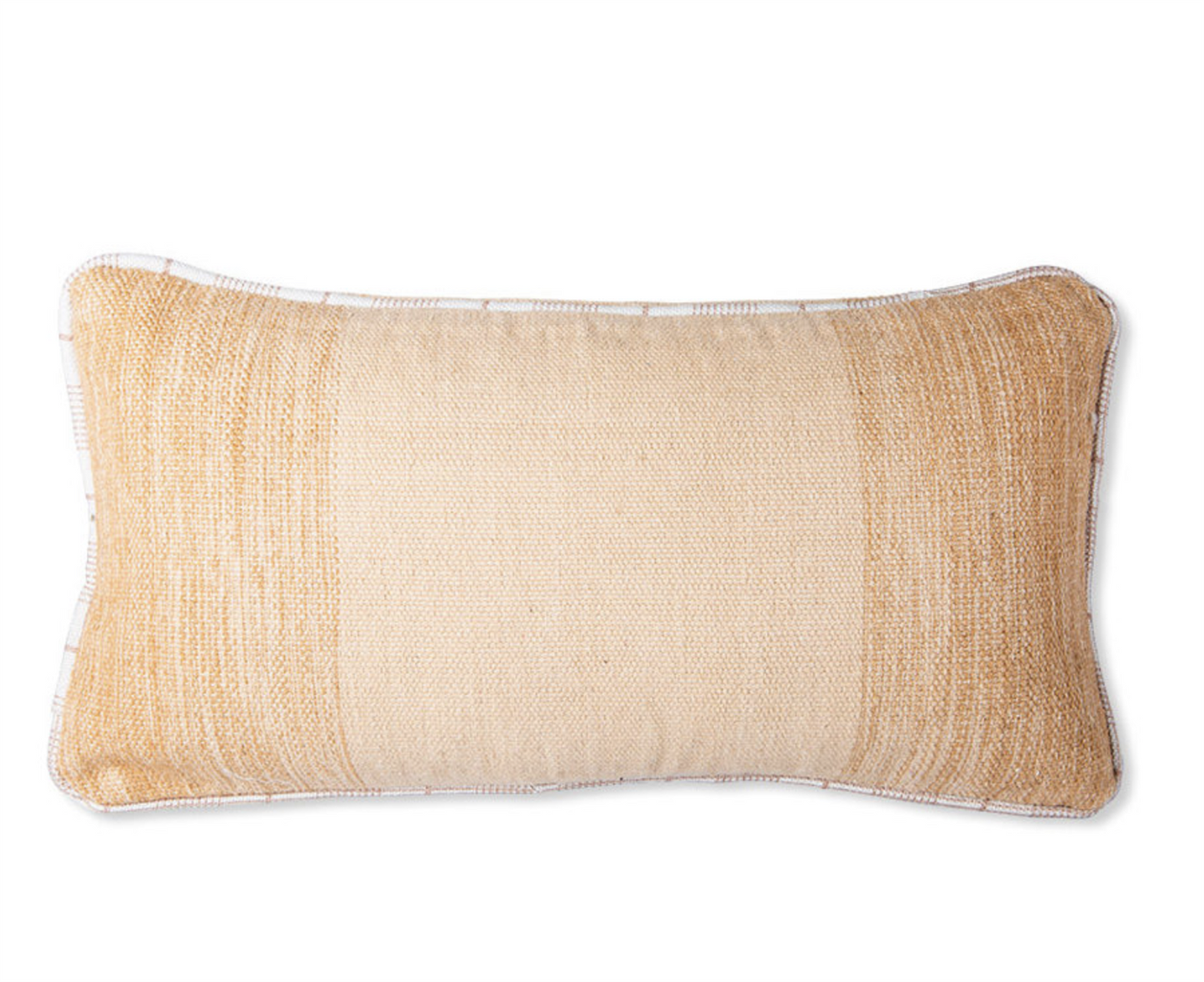 Hand woven wool cushion brown 74x38 cm