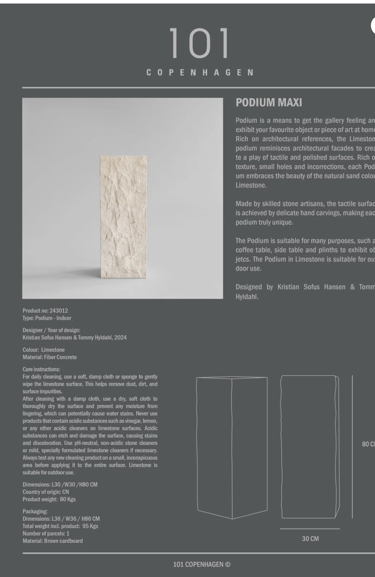 Podium, Maxi - Limestone