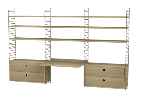 Workspace F Brown/Oak 240 cm