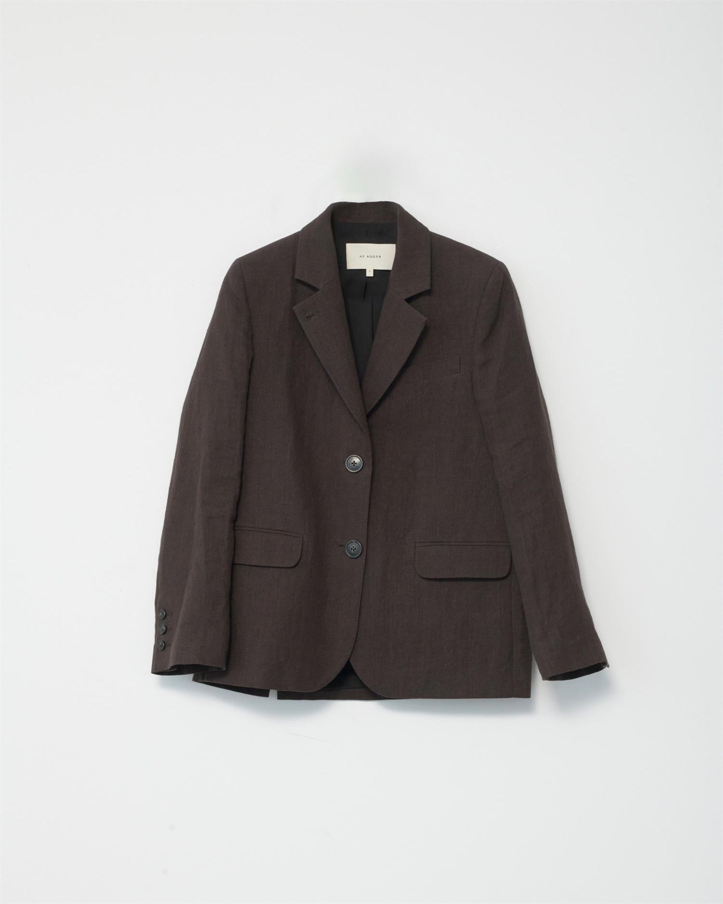 Linen straight blazer dark brown size 1