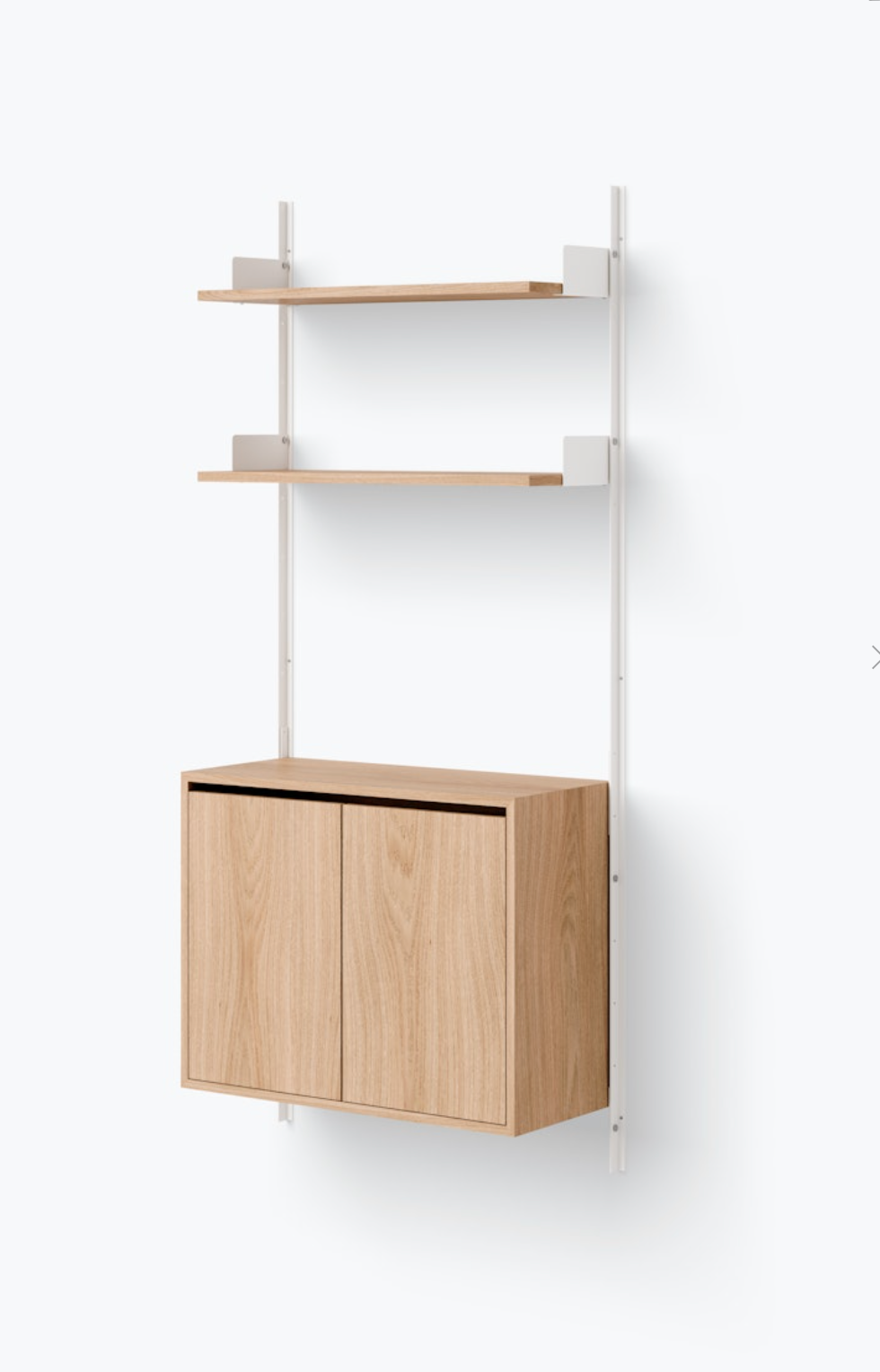 Wall Shelf 1900 Cabinet Tall w. Doors white/oak