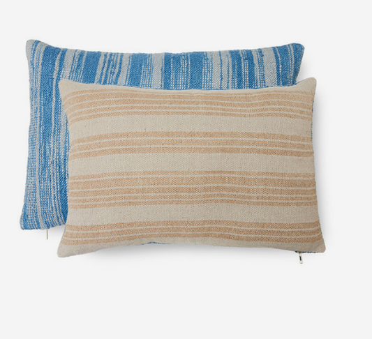 woven cushion blue/nature