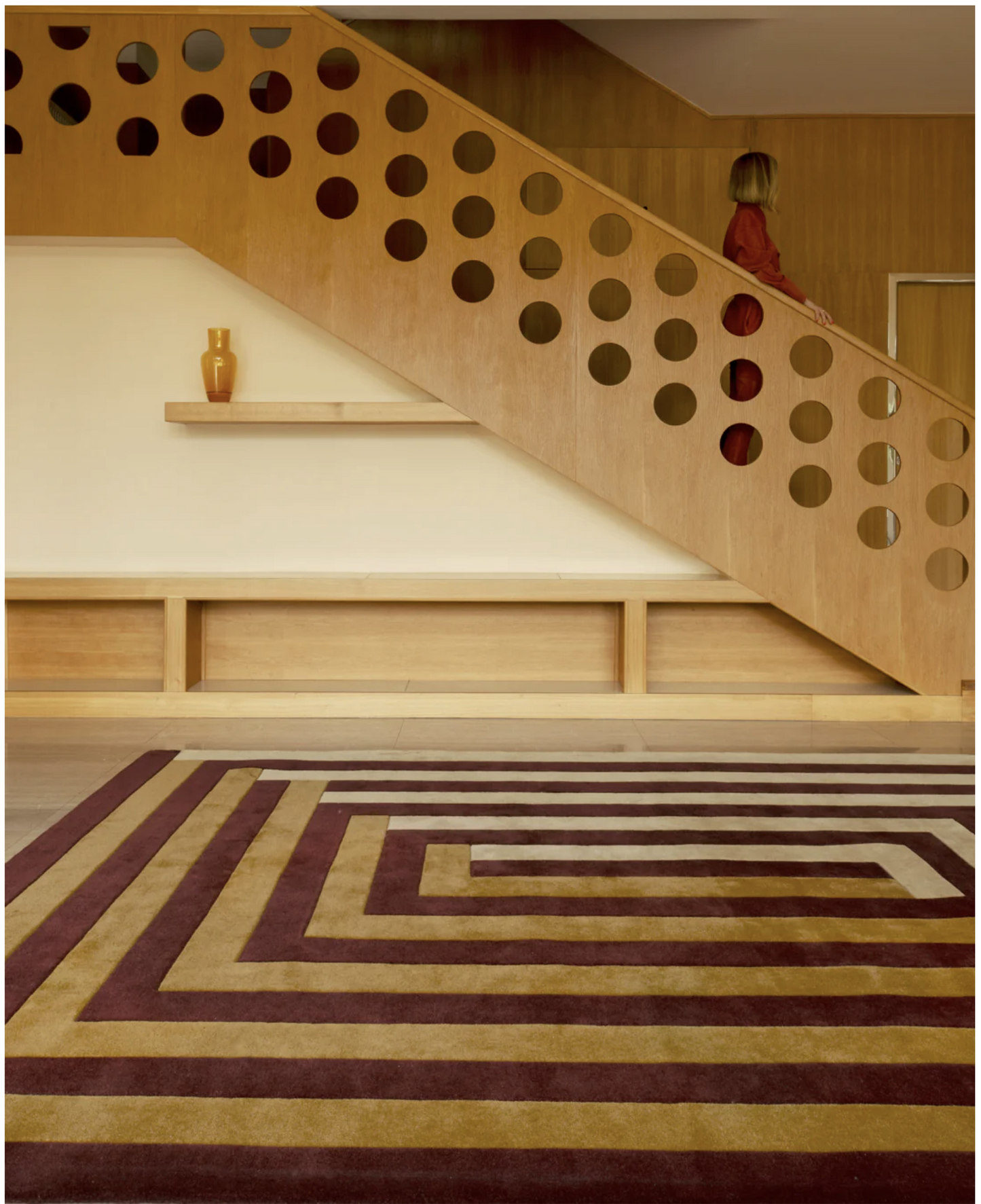 Teklan Labyrinth  Ullteppe - Mulberry Sand 200-300 cm