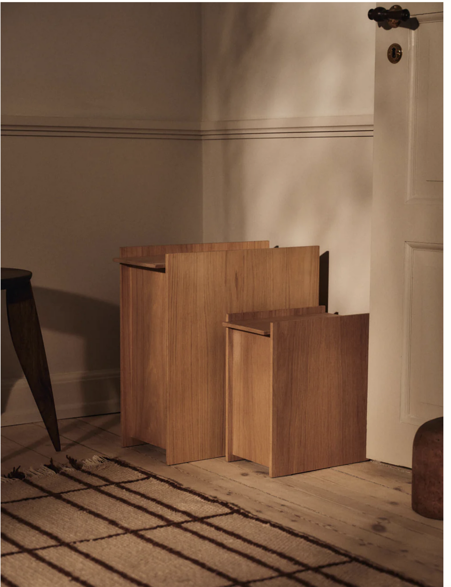 Sama Wooden Bin -oak  h50 cm