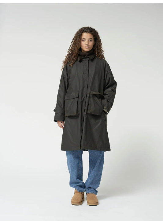 Oilskin coat brown size 2