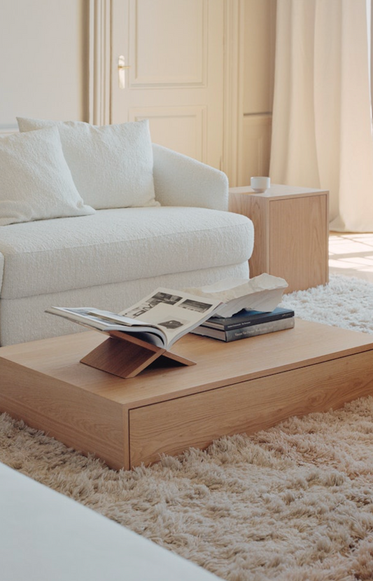 Mass Wide Coffee Table w. Drawer  Oak  H210 x W 1030 x D720