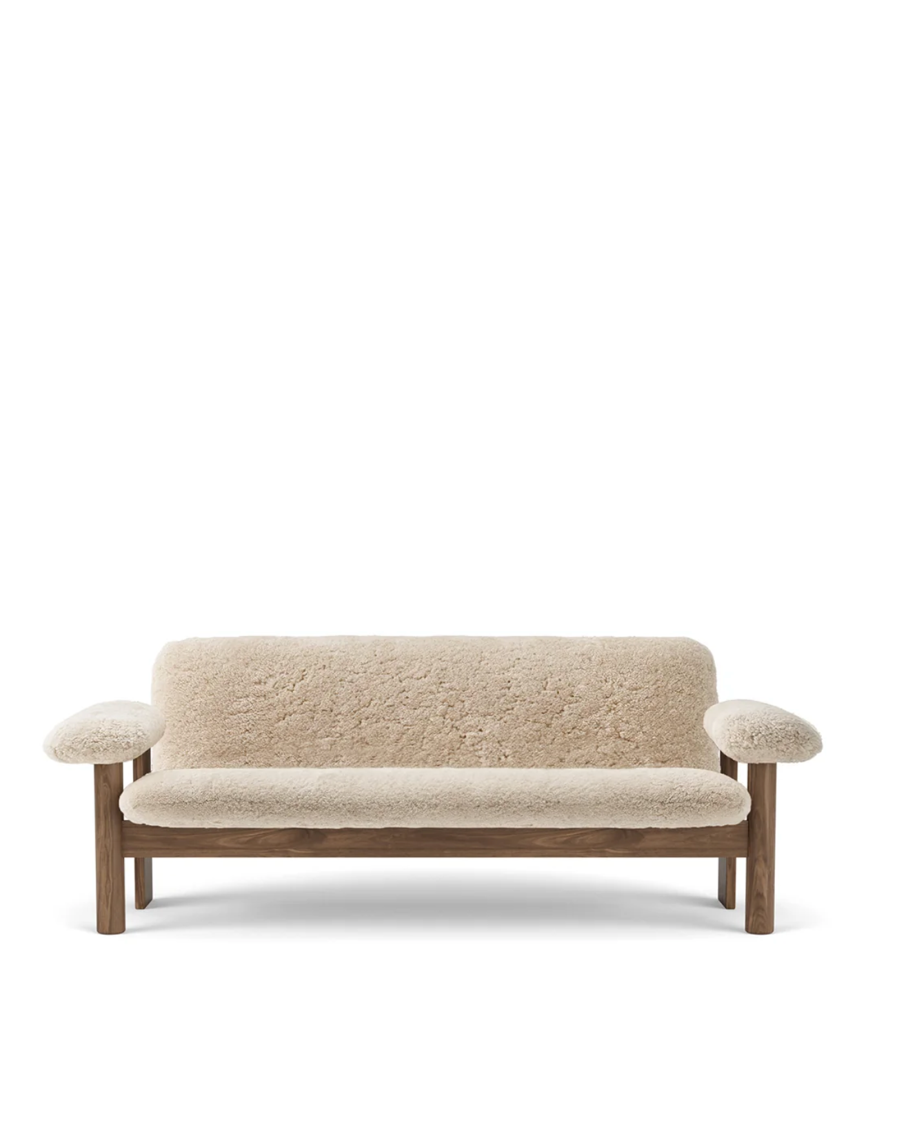 BRASILIA SOFA, SHEEPSKIN /WALNUT