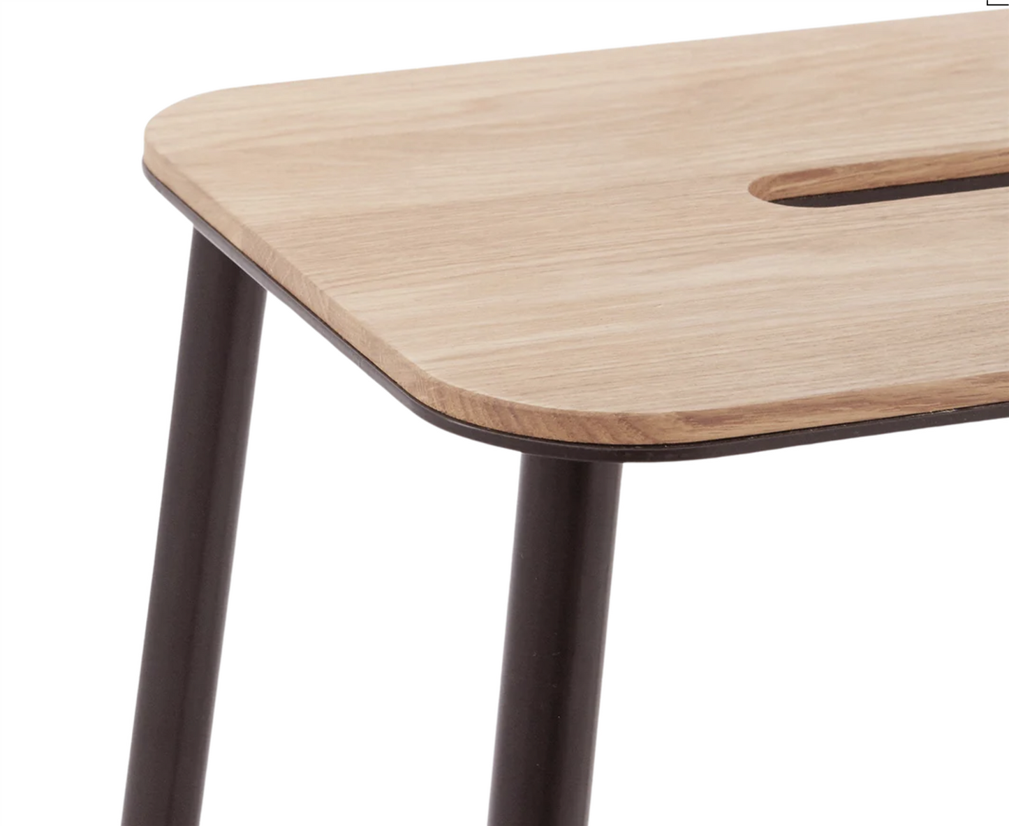 Adam Stool  Black/oak H 50