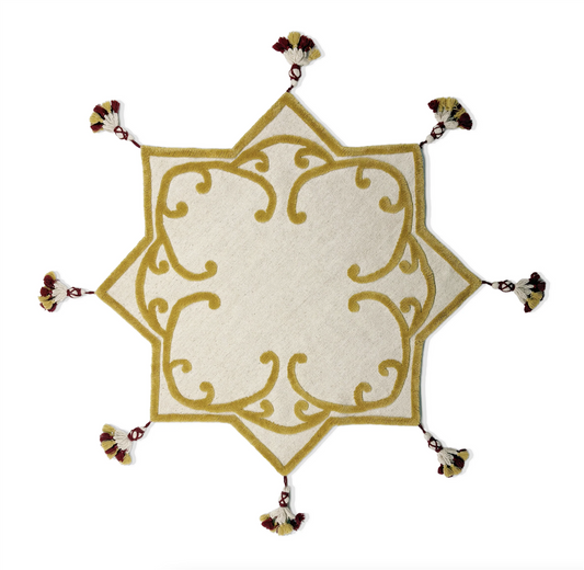 Poinsettia Christmas tree rug 130x130