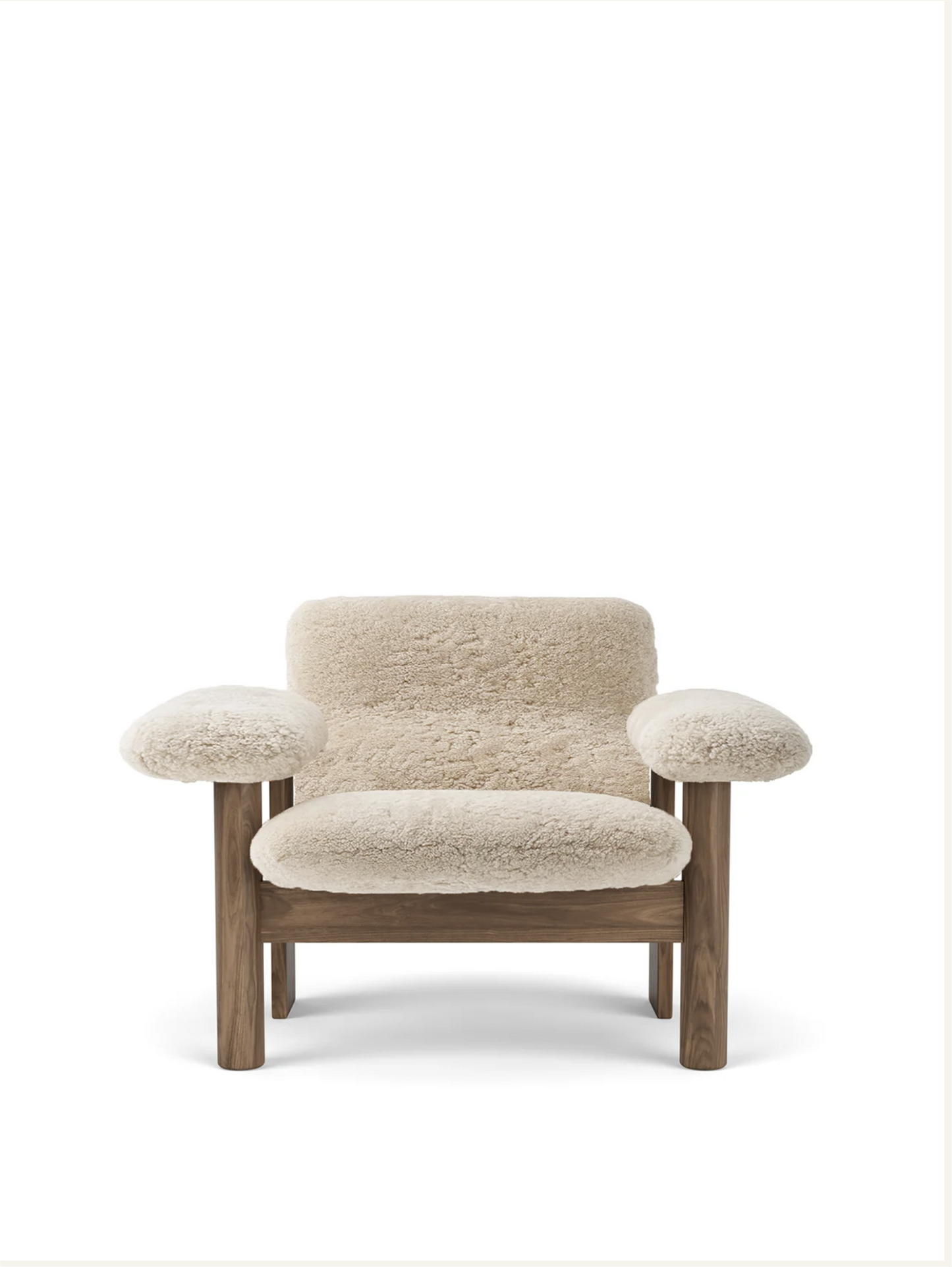 BRASILIA LOUNGE CHAIR, LOW BACK,OILED WALNUT SHEEPSKIN