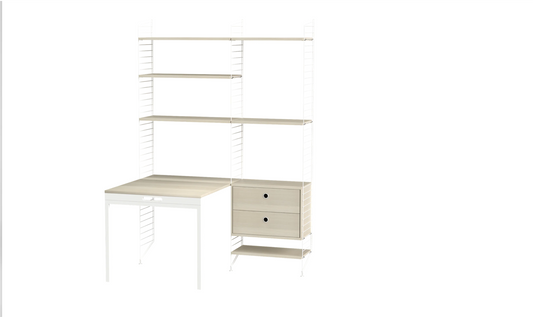 Workspace E. White/Ash 140 cm