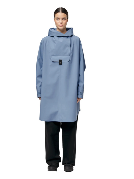 Bergen poncho himmelblå