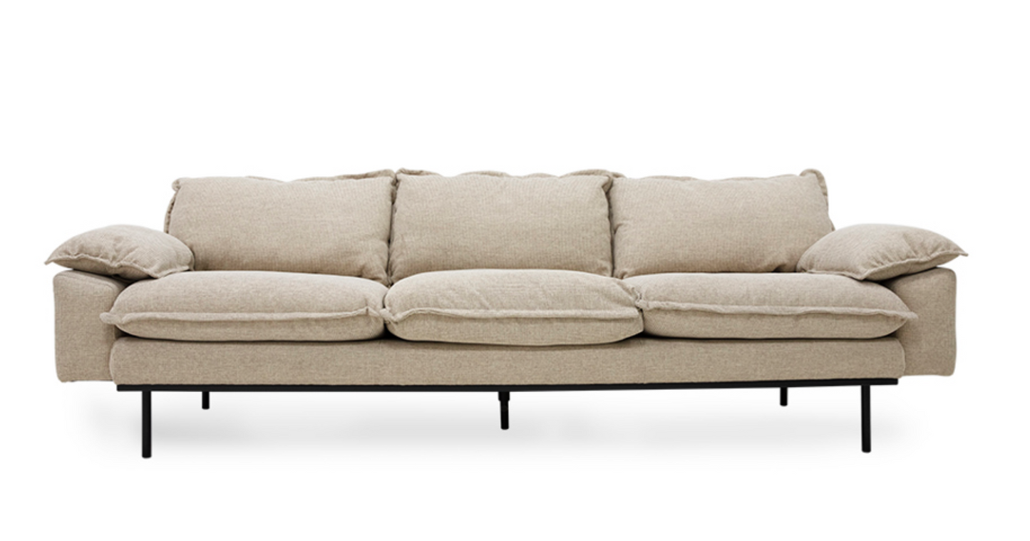 Retro sofa, 4-seter flere farger