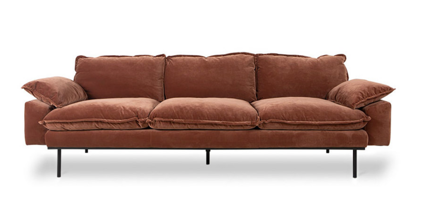Retro sofa, 4-seter flere farger