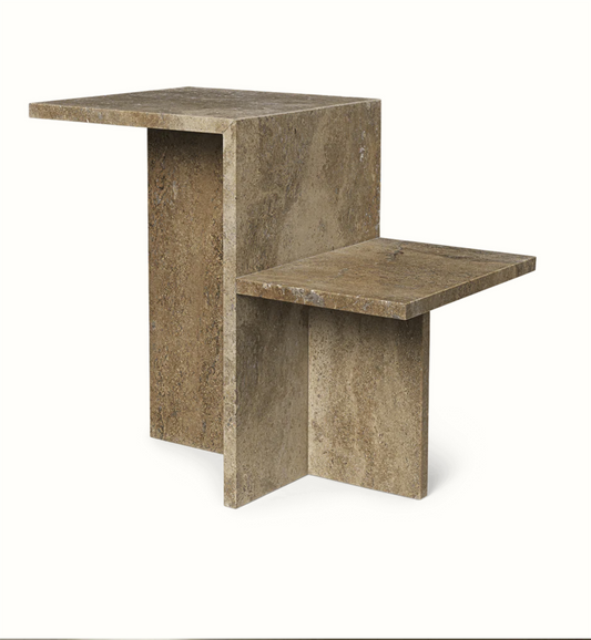 Distinct Side Table Travertin Brown