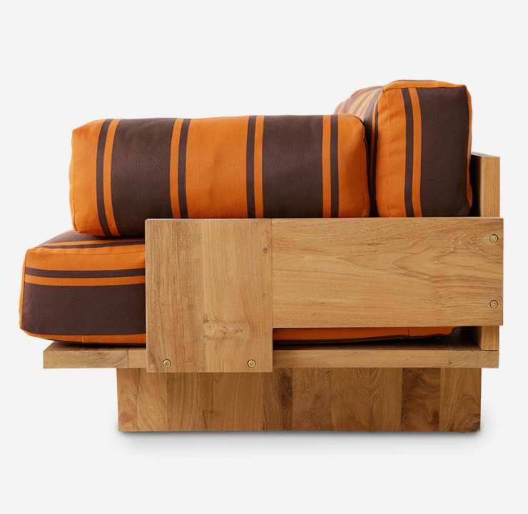 Outdoor Sofa Teak Retro pattern